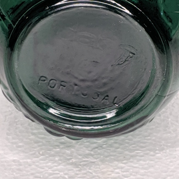 VTG DABS Green Bottle Vase Embossed Fruit Portugal - Picture 6 of 8